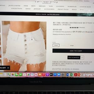 NanaMacs By the Shore Distressed Button Up Shorts